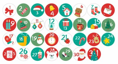 Номерки для адвент календаря