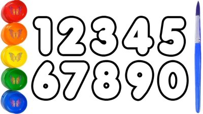 Цифры для раскрашивания для детей