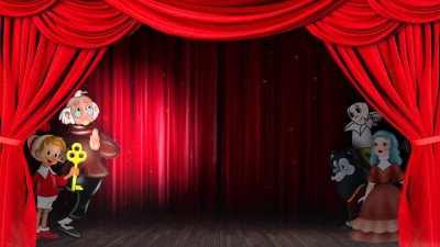 Театральный занавес приключения Буратино