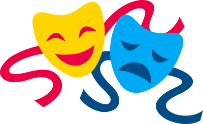 Театральные маски на прозрачном фоне