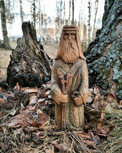 Велес Бог славян резьба по дереву