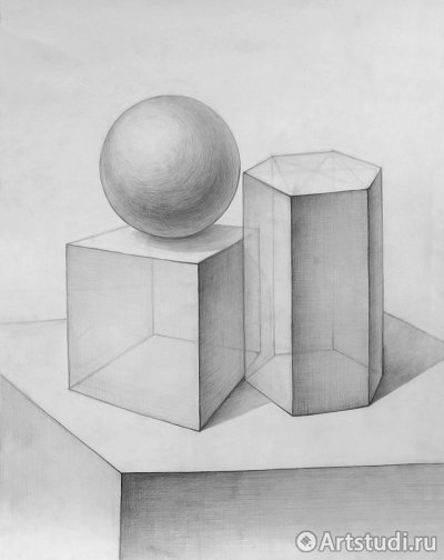 Геометрические фигуры объемные карандашом