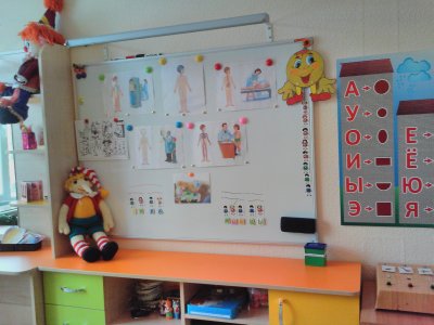 Магнитная доска в кабинете логопеда
