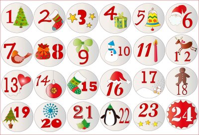 Новогодние цифры для адвент календаря до 31