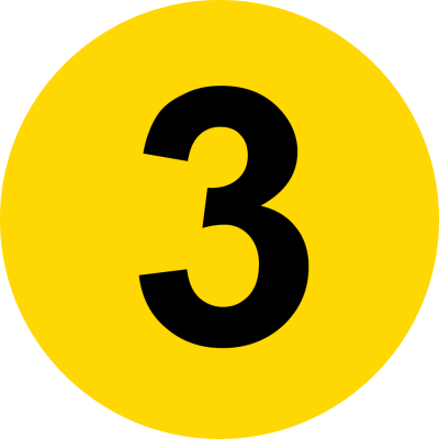 Цифра 3 желтая