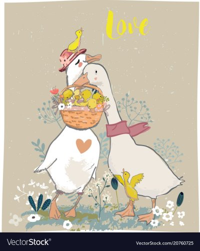 Гусь милые иллюстрации