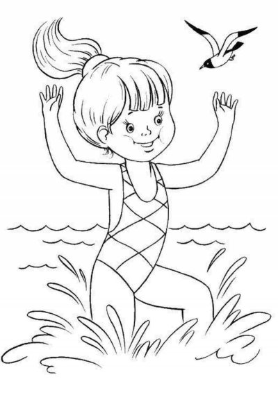 Дети летом раскраски для детей