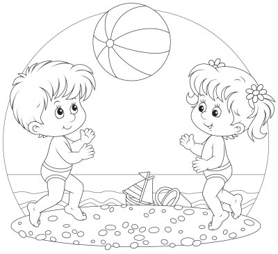 Лето раскраска для детей