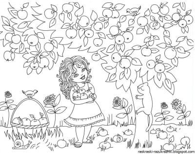 Раскраска осень для детей 6-7 лет