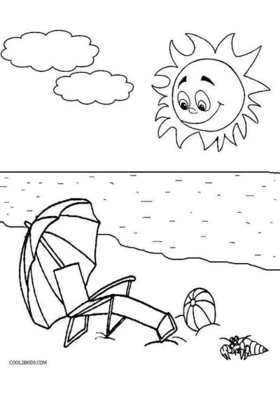 Картинки раскраски лето для детей