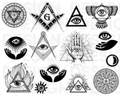 Масонская пирамида с глазом вектор