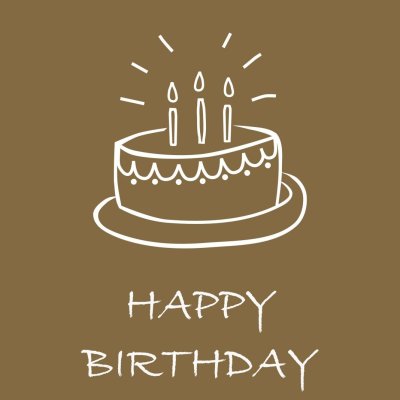 Лаконичная открытка с днем рождения