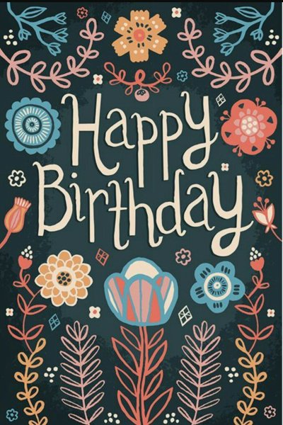 Открытка с днём рождения в скандинавском стиле