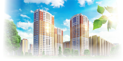 Многоэтажки на белом фоне