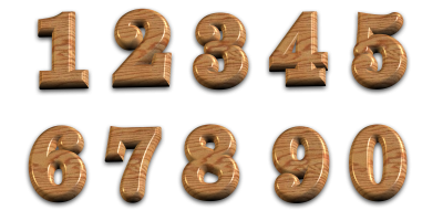 Цифры на прозрачном фоне