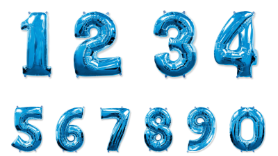 Объемные цифры на прозрачном фоне