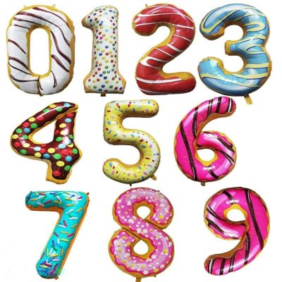 Цифры фольга разных цветов