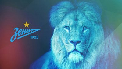 Лев на синем фоне