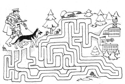 Лабиринт раскраска для детей