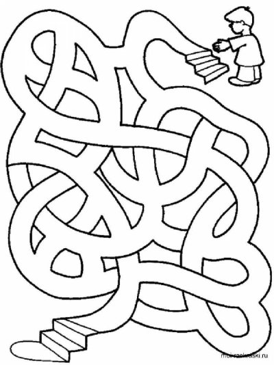 Лабиринт раскраска для детей