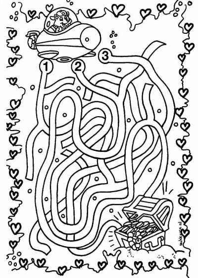 Лабиринт с разукрашкой