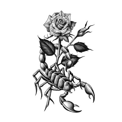 Скорпион эскиз тату олдскул