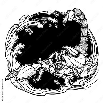 Скорпион Зодиак тату эскиз