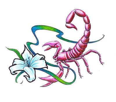 Тату Скорпион цветной