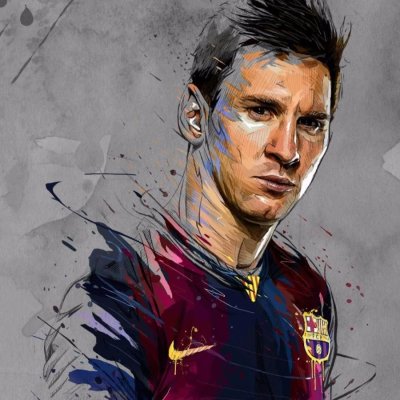 Месси и Рональдо на картине