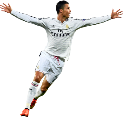 Рональдо в полный рост на белом фоне