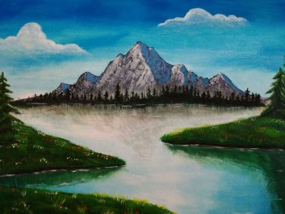 Рисунок пейзаж гуашью