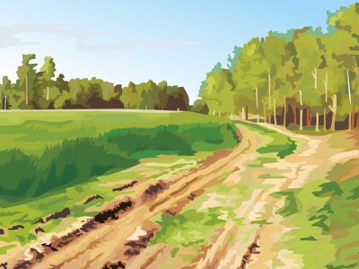 Рисунок пейзаж красками