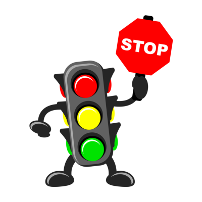 Светофор на белом фоне