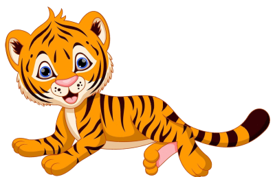 Тигр на белом фоне для детей