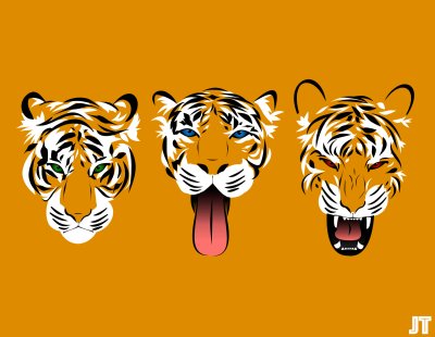 Морда тигра вектор