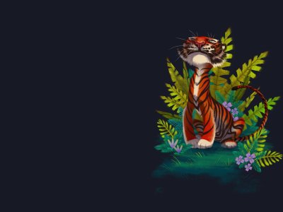 Обои Минимализм тигр