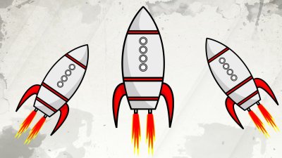 Рисование ракета в космосе