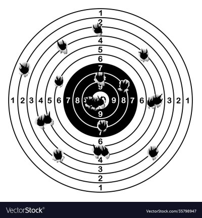 Мишень с выстрелами
