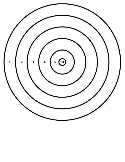 Мишень для воздушки 10 метров а4