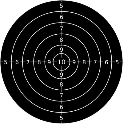 Мишень пистолетная 10 метров а4