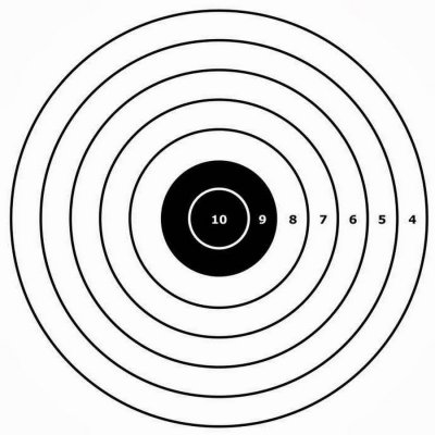 Мишень для воздушки 10 метров а4