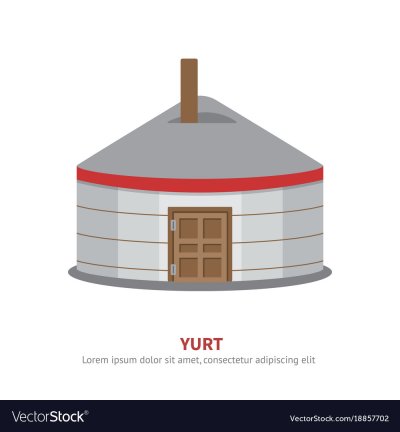Юрта на белом фоне