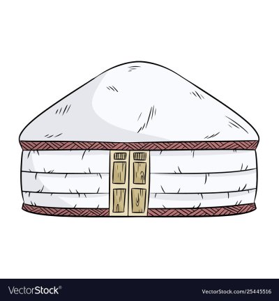 Юрта на белом фоне