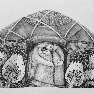 Кибитка Калмыцкая рисунок