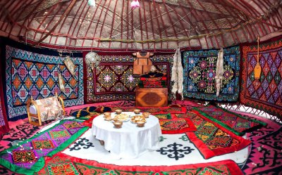 Казахская юрта убранство внутри