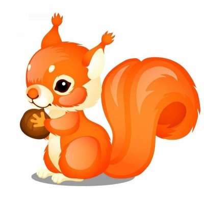 Бельчонок на прозрачном фоне