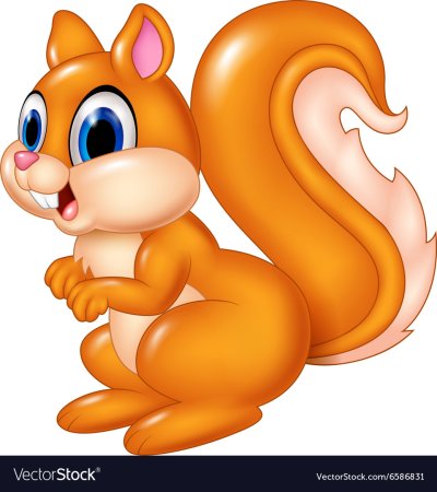Белочка для детей на прозрачном фоне