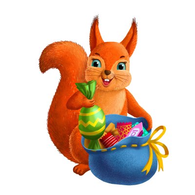 Белочка с подарком