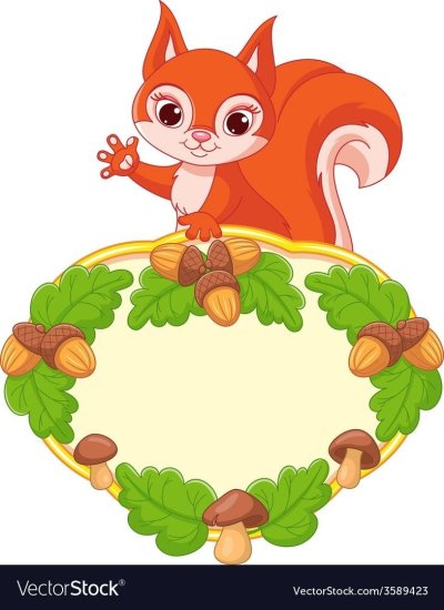 Белочка с корзинкой