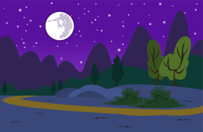 Ночное небо мультяшное